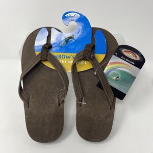 Rainbow Sandals NEW Kids Premier Leather Narrow Strap Drk Brown eXpresso Size 13